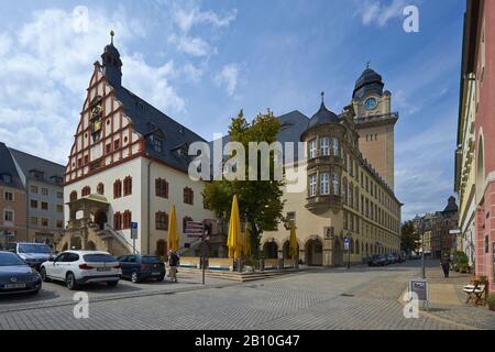 Rathaus am Altmarkt in Plauen, Vogtland, Sachsen, Deutschland Stockfoto