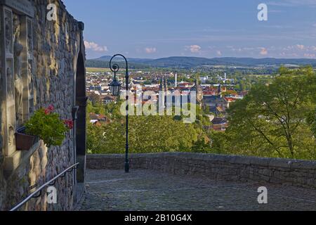 Blick vom Kloster Frauenberg in die Altstadt mit dem St.-Salvator-Dom, Fulda, Hessen, Deutschland Stockfoto