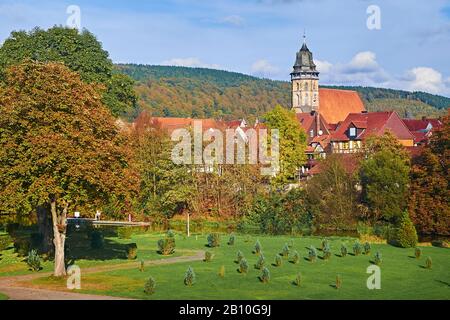 Altstadt mit Blasiuskirche, Hann. Münden, Niedersachsen, Deutschland Stockfoto