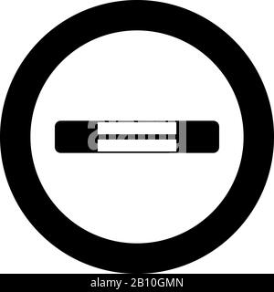Elektrische Sicherungen Schaltsymbole Überlastschutz Schmelzelementsymbol im Kreis runder schwarzer Farbvektor Abbildung flacher Stil einfaches Bild Stock Vektor