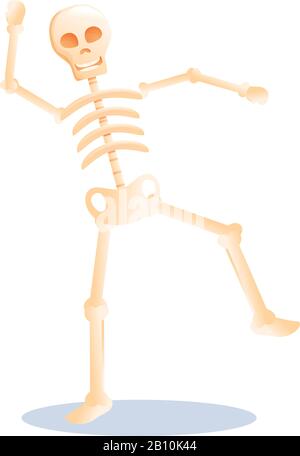 Fröhliches Skelettsymbol. Cartoon der Happy Skeleton Vector Icon für Web-Design isoliert auf weißem Hintergrund Stock Vektor