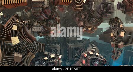 Virtuelle Kulissen mit Computerdesign für kreatives Design, Kunst und Unterhaltung Stockfoto