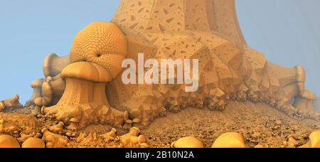 Virtuelle Kulissen mit Computerdesign für kreatives Design, Kunst und Unterhaltung Stockfoto