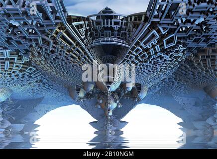 Virtuelle Kulissen mit Computerdesign für kreatives Design, Kunst und Unterhaltung Stockfoto