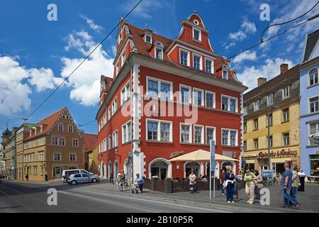 Marktschlösschen am Rande des Marktes in Halle/Saale, Sachsen-Anhalt, Deutschland Stockfoto