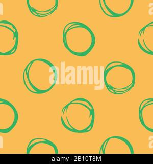 Nahtloses Muster aus handgezogenen Kreisen. Stock Vektor