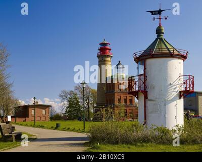 Alter und neuer Leuchtturm, Leuchtturm Ranzow am Kap Arkona, Rügen, Mecklenburg-Vorpommern, Deutschland Stockfoto