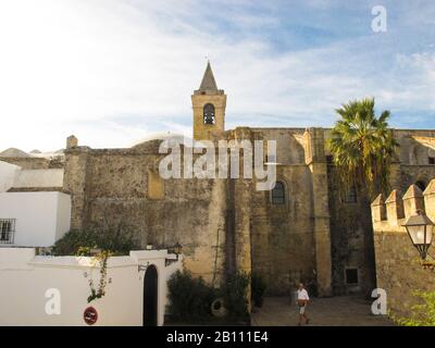 Kirche Iglesia del Divino Salvador, Vejer de la Frontera, Cadiz, Andalusien, Spanien Stockfoto