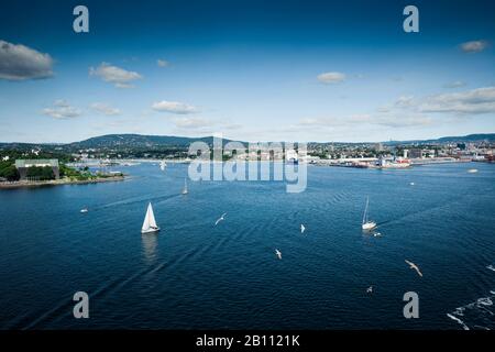 Blick auf Oslo am Oslo-Fjord, Norwegen Stockfoto
