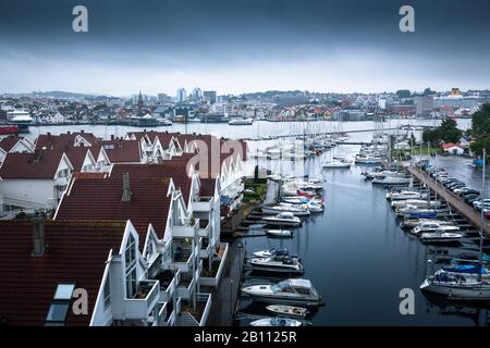 Blick auf den Hafen von Stavanger, Norwegen Stockfoto