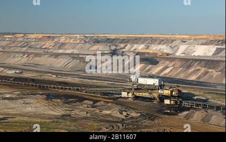 Blick von Skywalk auf den Kohlebau Garzweiler, Deutschland, Nordrhein-Westfalen, Jackerath Stockfoto