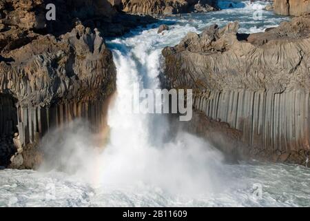 Aldeyjarfoss, Wasserfall des Skjalfandafljot, Island, Aldeyjarfoss Stockfoto