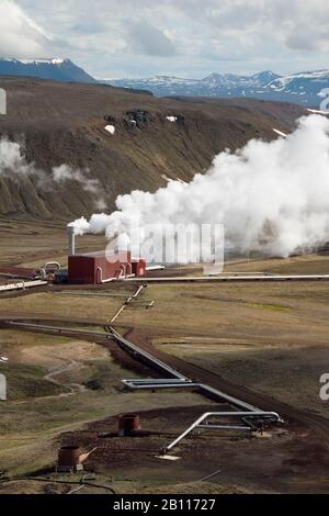 Kraftwerk Kroefluvirkjun, Island Stockfoto