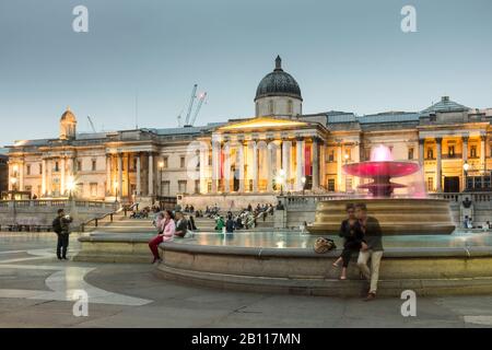 National Gallery am Trafalgar Square in London, UK Stockfoto
