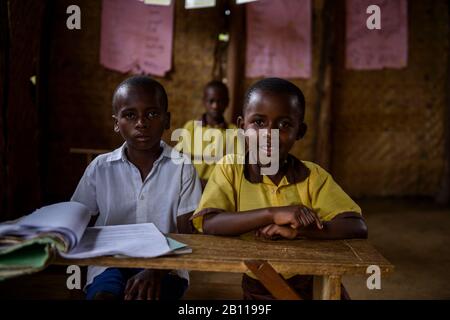 Dorfschule, Region Rutengo, Westduganda, Afrika Stockfoto