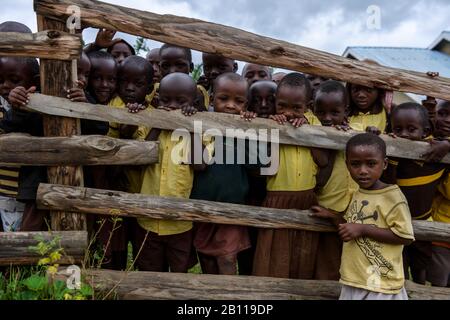 Dorfschule, Region Rutengo, Westduganda, Afrika Stockfoto