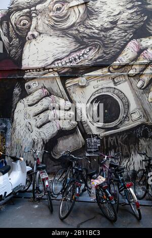 Straßenkunst, Haus Schwarzenberg, Mitte, Berlin, Deutschland Stockfoto