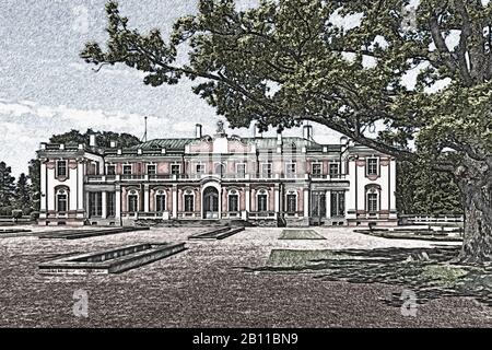 Das Schloss Kadriorg wurde zwischen 1718 und 1725 im Stil des Petrusbarock von Peter dem Großen, Bezirk Kadriorg, Tallinn, Estland, Europa erbaut Stockfoto