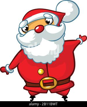 Lustiger Cartoon weihnachtsmann Charakterdesign isoliert. Vector Weihnachtsillustration Stock Vektor