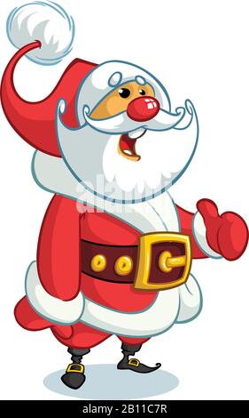 Lustiger Cartoon weihnachtsmann Charakterdesign isoliert. Vector Weihnachtsillustration Stock Vektor