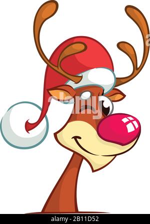 Rote Nase der Rentiere im weihnachtsmann. Vektorgrafiken Stock Vektor