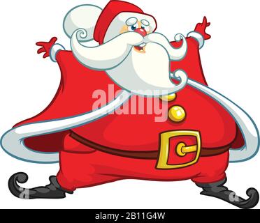 Weihnachtsmann Cartoon auf weißem Hintergrund. Vektorgrafiken für Weihnachten Stock Vektor