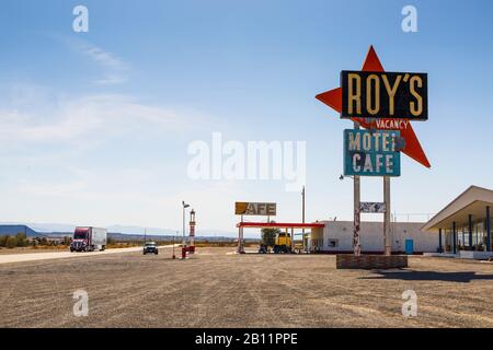 Roy's Motel and Café, Amboy, Mojave Desert, San Bernadino County, Kalifornien, USA Stockfoto