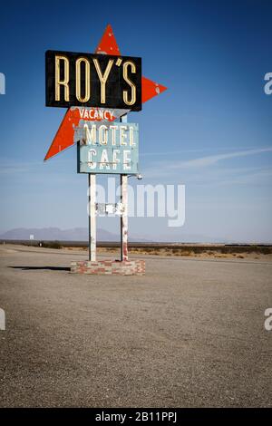 Roy's Motel and Café, Amboy, Mojave Desert, San Bernadino County, Kalifornien, USA Stockfoto