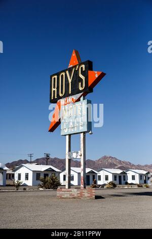 Roy's Motel and Café, Amboy, Mojave Desert, San Bernadino County, Kalifornien, USA Stockfoto
