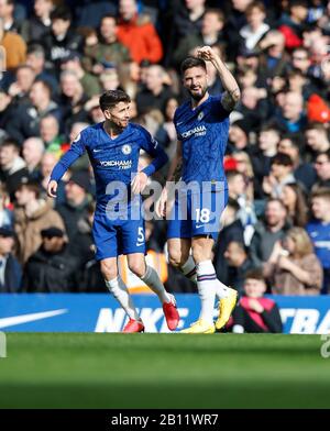 London, Großbritannien. Februar 2020. Während des Premier League London Derby-Spiels zwischen Chelsea und Tottenham Hotspur im Stamford Bridge Stadium in London, Großbritannien am 22. Februar 2020. Credit: Han Yan/Xinhua/Alamy Live News Stockfoto