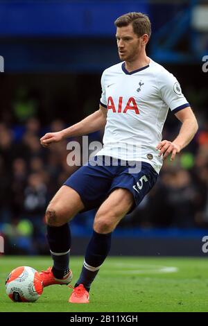 London, Großbritannien. Februar 2020. Jan Vertonghen von Tottenham Hotspur im Einsatz. Premier League Match, Chelsea gegen Tottenham Hotspur an der Stamford Bridge in London am Samstag, 22. Februar 2020. Dieses Bild darf nur für redaktionelle Zwecke verwendet werden. Nur redaktionelle Nutzung, Lizenz für kommerzielle Nutzung erforderlich. Keine Verwendung bei Wetten, Spielen oder einer einzelnen Club-/Liga-/Spielerpublikationen. PIC von Steffan Bowen/ Credit: Andrew Orchard Sportfotografie/Alamy Live News Stockfoto