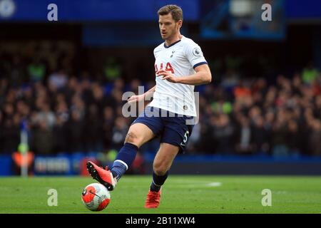 London, Großbritannien. Februar 2020. Jan Vertonghen von Tottenham Hotspur im Einsatz. Premier League Match, Chelsea gegen Tottenham Hotspur an der Stamford Bridge in London am Samstag, 22. Februar 2020. Dieses Bild darf nur für redaktionelle Zwecke verwendet werden. Nur redaktionelle Nutzung, Lizenz für kommerzielle Nutzung erforderlich. Keine Verwendung bei Wetten, Spielen oder einer einzelnen Club-/Liga-/Spielerpublikationen. PIC von Steffan Bowen/ Credit: Andrew Orchard Sportfotografie/Alamy Live News Stockfoto