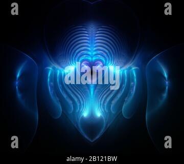 Ursprünglich erstellte, computergenerierte, fraktale Grafiken. Stockfoto