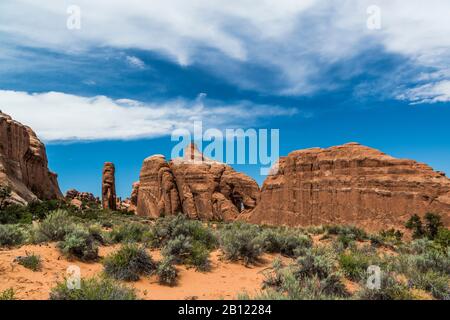 Garten von Eden, Arches Nationalpark, Utha, USA Stockfoto