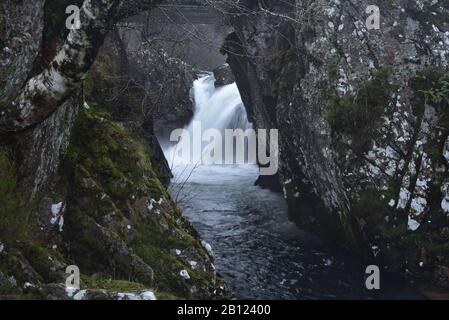 Die Lower Falls, Glen Nevis, in der Nähe von Fort William Stockfoto