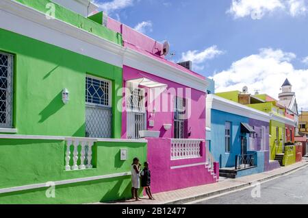 Bunte Häuser in Bo-Kaap, Kapstadt, Südafrika, Afrika Stockfoto