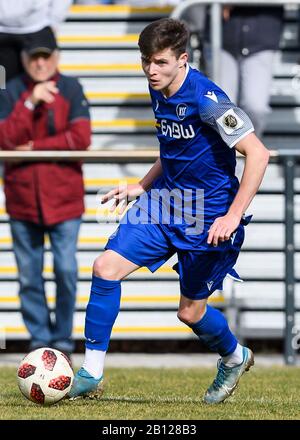 Ian Hoffmann (KSC) Einzelförderung, ausgeschnitten. Deutschland / Fußball / Jugend U 19: Karlsruher SC - Eintracht Frankfurt, 22.02.2020 - Einsatz weltweit Stockfoto