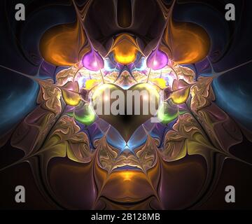 Ursprünglich wurde ein Computer-Fraktal-Bildmaterial für Designanforderungen erstellt Stockfoto