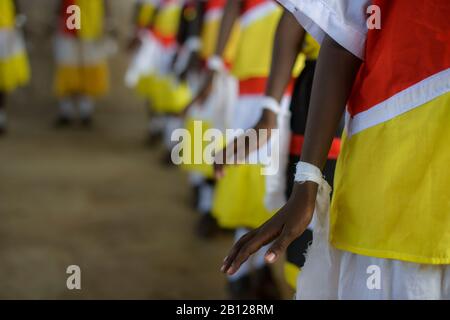 Eine von der katholischen Kirche organisierte Veranstaltung für Kinder von katholischen Schulen in der Turkana-Stammesregion Kenias Stockfoto