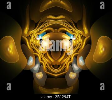 Ursprünglich wurde ein Computer-Fraktal-Bildmaterial für Designanforderungen erstellt Stockfoto