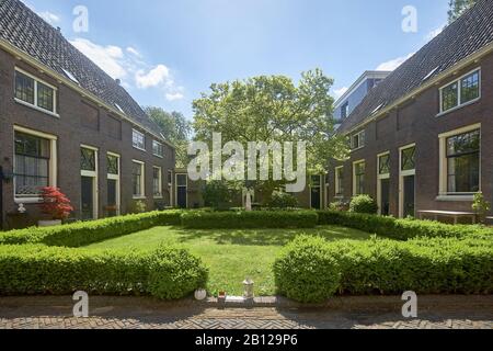 Der geheime Garten in Jan Pesijnshof, Leiden, Südholland, Niederlande Stockfoto