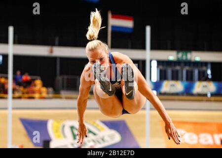 Apeldoorn, Niederlande. Februar 2020. Apeldoorn, 22-02-2020, Omnisport Apeldoorn, Women Long Jump, Saison 2019/2020. Nadine Broersen während des NK Atletiek 2020 Indoor Credit: Pro Shots/Alamy Live News Stockfoto