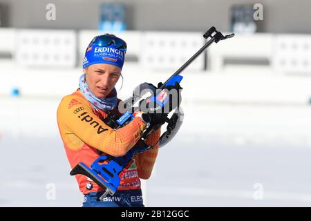 Antholz, Italien. Februar 2020. - IBU-Biathlon-Weltmeisterschaften 2020 - Antholz - Antholz - Anthselva - Italien am 22/02/2020, Frauen Staffel 4 x 6 km, Vanessa Hinz (GER) im Einsatz. (Pierre Teyssot/Espa-Images) Credit: European Sports Photographic Agency/Alamy Live News Stockfoto