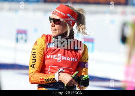 Antholz, Italien. Februar 2020. - IBU-Biathlon-Weltmeisterschaften 2020 - Antholz - Antholz - Anthselva - Italien am 22/02/2020, Frauen Staffel 4 x 6 km, Karolin Horchler (GER) im Einsatz. (Pierre Teyssot/Espa-Images) Credit: European Sports Photographic Agency/Alamy Live News Stockfoto