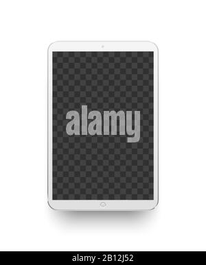 Weißes Tablett. Vektorgrafiken der Mockup-Elektronik Stock Vektor