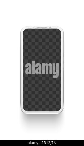 Weißes Smartphone. Vektorgrafiken der Mockup-Elektronik Stock Vektor
