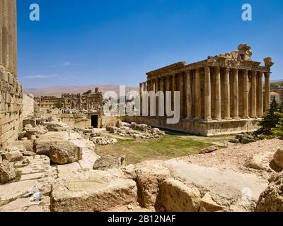 Bacchus-Tempel in der antiken Stadt Baalbek, Libanon, Naher Osten Stockfoto