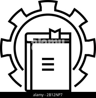 Symbol für Geschäftsbuchlinien, Konzeptschild, Vektorgrafiken, lineares Symbol. Stock Vektor