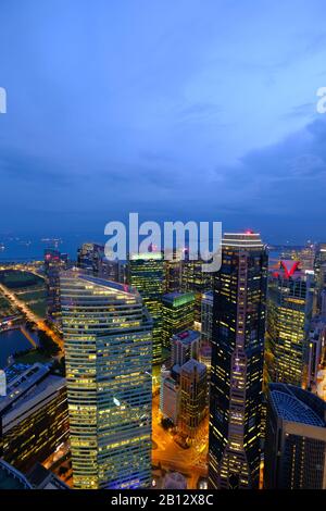 Blick auf die finanzgebäude in singapur. Stockfoto