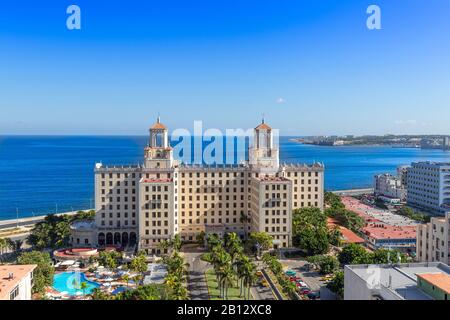 Berühmtes historisches Hotel Nacional in Havanna in der Nähe von Malecon im Vedado-Viertel Stockfoto